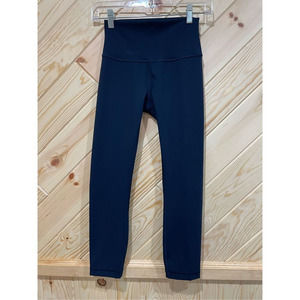 Lululemon Womens High Waisted Leggings Tights Yoga Workout Navy Blue Size 4